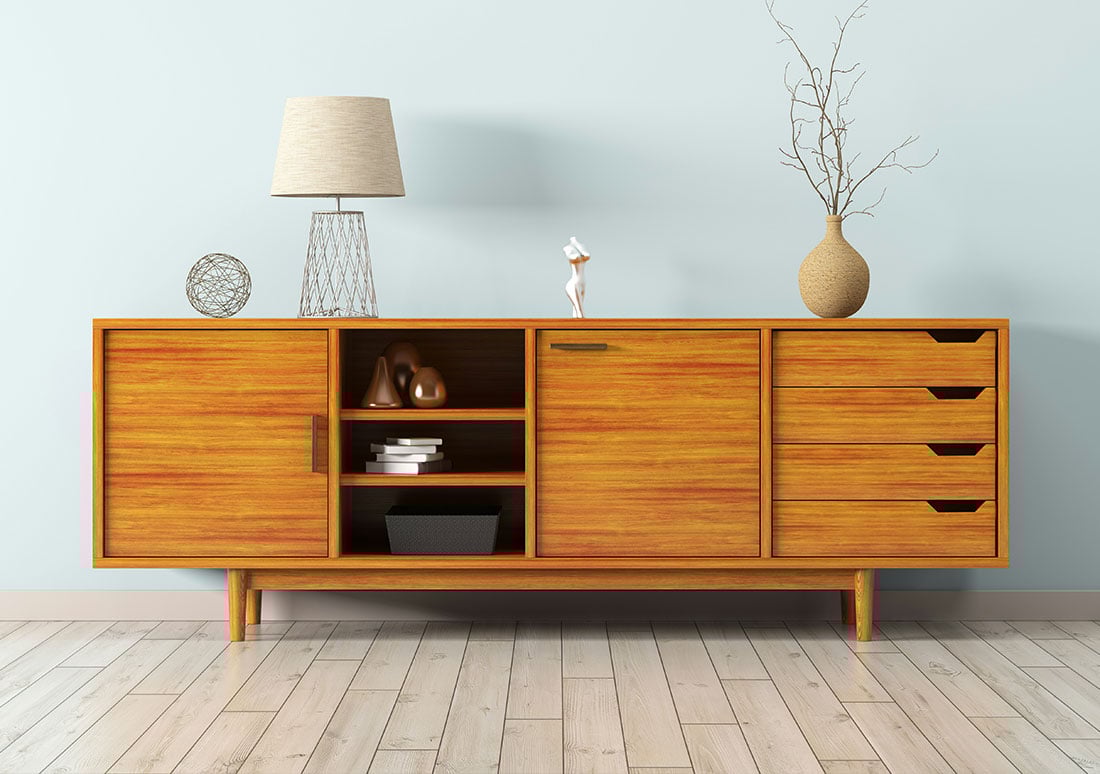 custom mid-century console